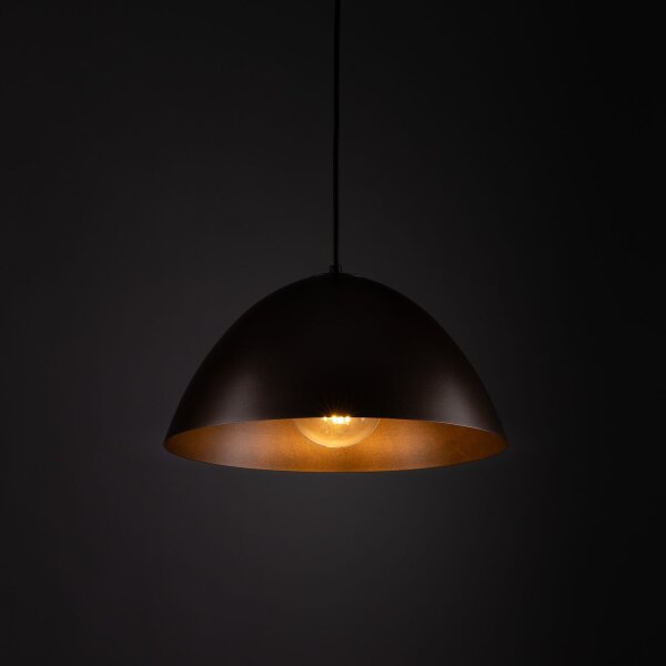 Suspension Métal Marron Ø 34 cm rond H : max. 165 cm E27