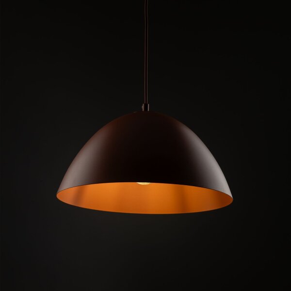 Suspension ronde Ø 34 cm H : max. 165 cm Rouge Métal E27