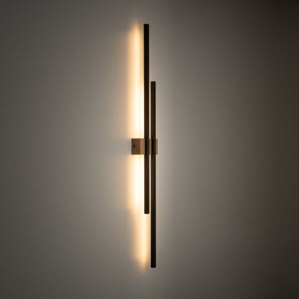 Applique LED 90 cm de haut lumière indirecte 3000 K métal bois