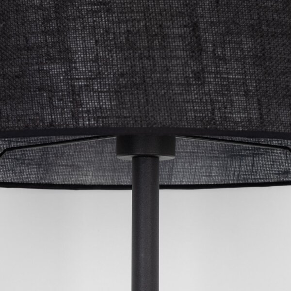 Lampadaire Noir 160 cm Ø 50 cm Métal Tissu E27