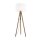 Lampadaire 145 cm petit trépied tissu bois E27 NOLAN