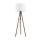 Lampadaire 145 cm petit trépied tissu bois E27 NOLAN