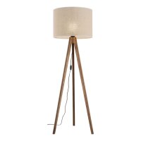 Lampadaire Trépied 145 cm bois tissu E27 NOLAN