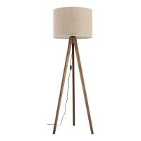 Lampadaire Trépied 145 cm bois tissu E27 NOLAN