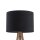 Lampadaire noir hauteur 145 cm trépied bois tissu E27