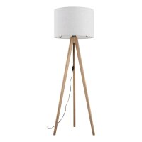 Lampadaire Trépied Bois Tissu 145 cm petit salon E27