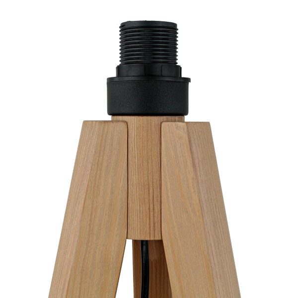 Lampadaire petit 145 cm trépied E27 tissu bois salon