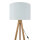Lampadaire petit 145 cm trépied E27 tissu bois salon