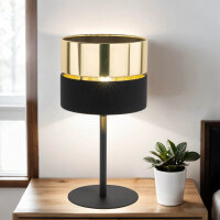 Lampe de table noir or 38,5 cm Ø 20 cm H : tissu...