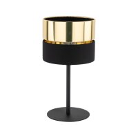Lampe de table noir or 38,5 cm Ø 20 cm H : tissu...