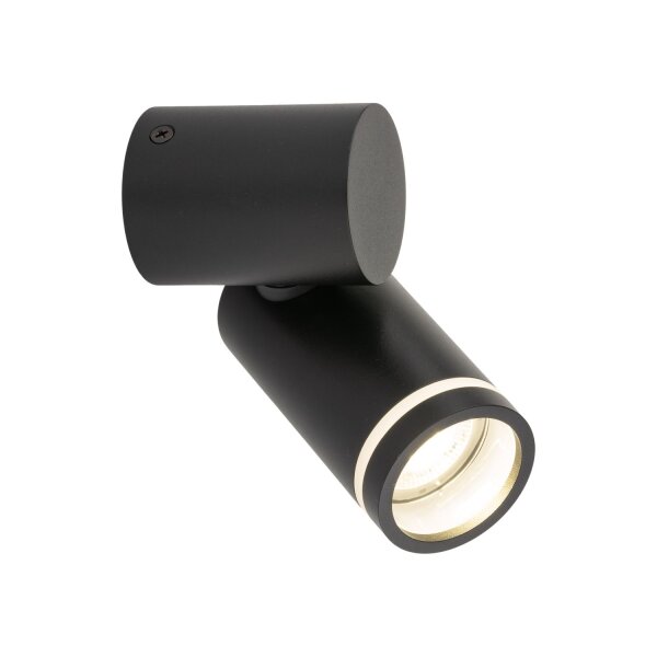Spot mural noir H : max. 13,5 cm GU10 métal CARSON