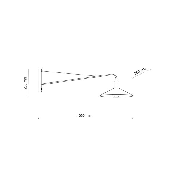 Applique XXL avec interrupteur P : 103 cm Métal noir E27
