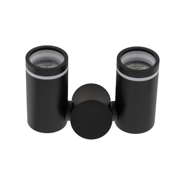 Spot de plafond métal petit L : 17 cm noir 2x GU10