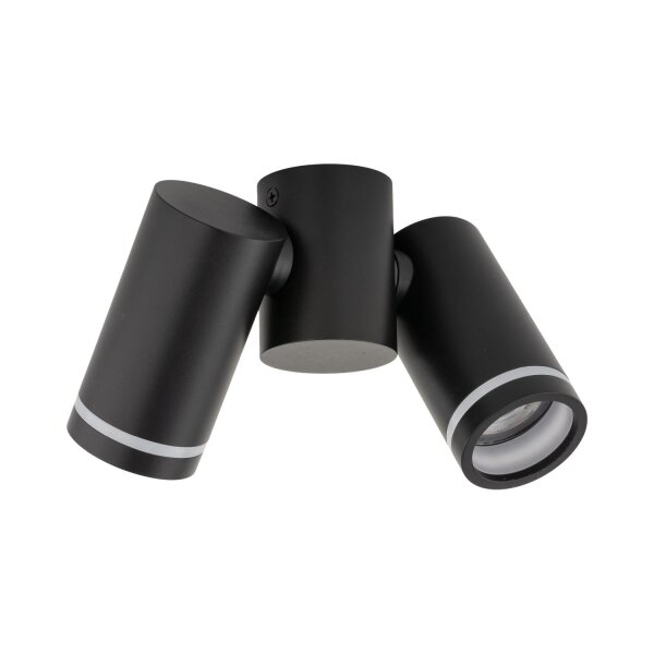 Spot de plafond métal petit L : 17 cm noir 2x GU10