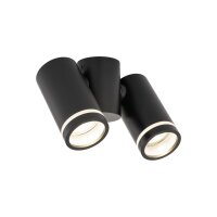 Spot de plafond métal petit L : 17 cm noir 2x GU10