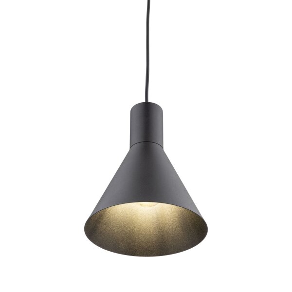 Suspension Métal E27 Noir Ø 18 cm H : max. 155 cm Rétro