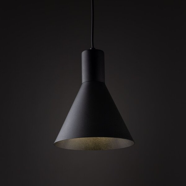 Suspension Métal E27 Noir Ø 18 cm H : max. 155 cm Rétro