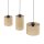 Suspension 3 flammes tissu métal L : 79 cm E27 Boho