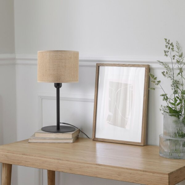 Lampe de table Boho 39 cm de haut Ø 22 cm métal jute E27