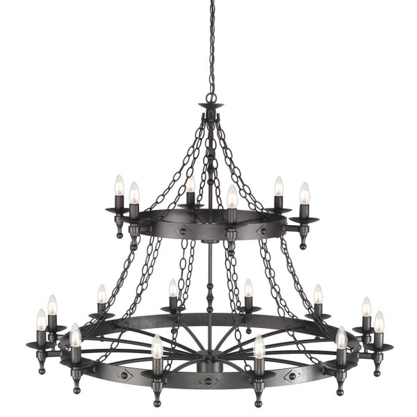 Lustre CAMELOT 9 noir 18xE14 Ø122cm Lampe