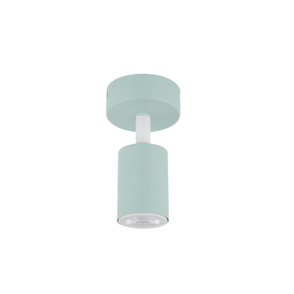 Spot de plafond métal menthe GU10 Ø 13 cm petit chambre denfant