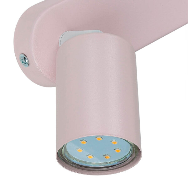 Spot de plafond métal rose GU10 52 cm long chambre denfant