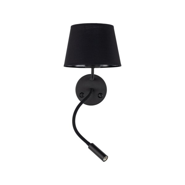 Applique Interrupteur Col de cygne H : 50 cm E27 + G9 Noir