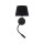 Applique Interrupteur Col de cygne H : 50 cm E27 + G9 Noir