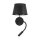 Applique murale avec fonction de recharge USB Interrupteur Bras de lecture Noir