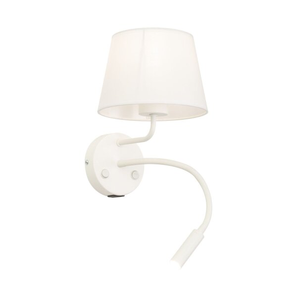 Applique murale avec fonction de recharge USB Interrupteur Col de cygne Blanc