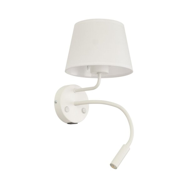 Applique murale avec fonction de recharge USB Interrupteur Col de cygne Blanc