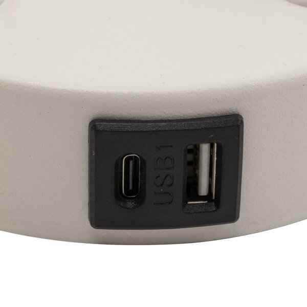 Applique murale avec fonction de recharge USB Interrupteur Col de cygne Blanc