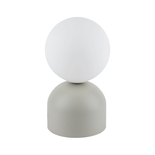 Petite lampe de table H : 21 cm Ø 12 cm Beige Blanc Métal Verre G9