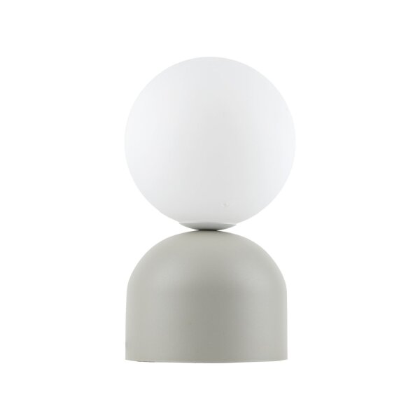 Petite lampe de table H : 21 cm Ø 12 cm Beige Blanc Métal Verre G9