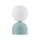 Lampe de table verre métal H : 21 cm Ø 12 cm petit blanc menthe G9