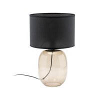 Lampe de table verre fumé tissu E27 48 cm Ø...