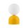 Lampe de table rétro verre métal H : 21 cm petit jaune blanc G9