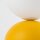 Lampe de table rétro verre métal H : 21 cm petit jaune blanc G9