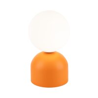 Lampe de table orange blanc métal verre H : 21 cm...