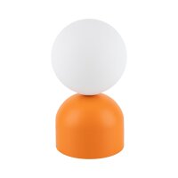 Lampe de table orange blanc métal verre H : 21 cm...