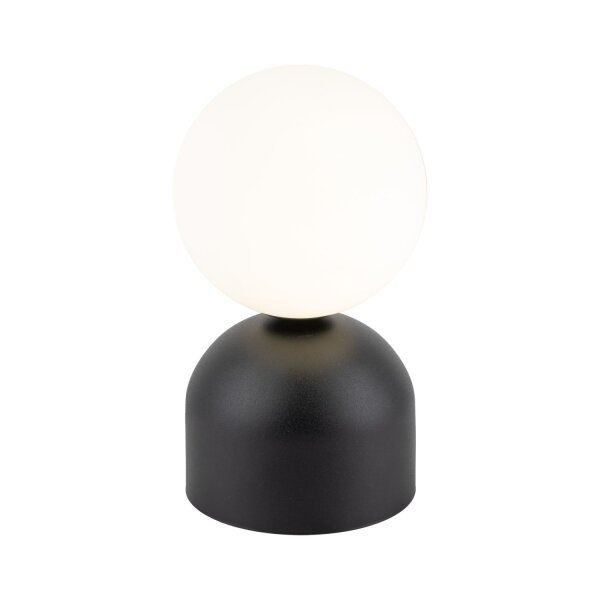 Lampe de table noir blanc G9 verre métal H : 21 cm Abat-jour sphérique