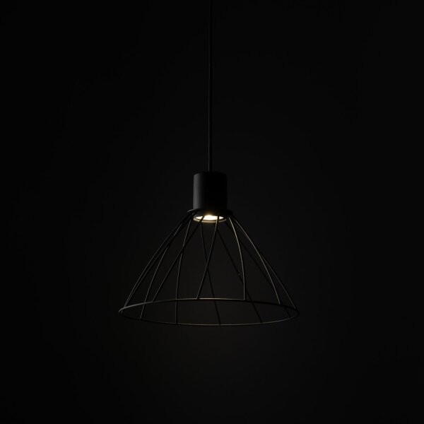Suspension Métal Noir Ø 29,5 cm H : max. 165 cm GU10