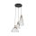 Suspension 3 flammes métal bois Ø 50 cm réglable GU10