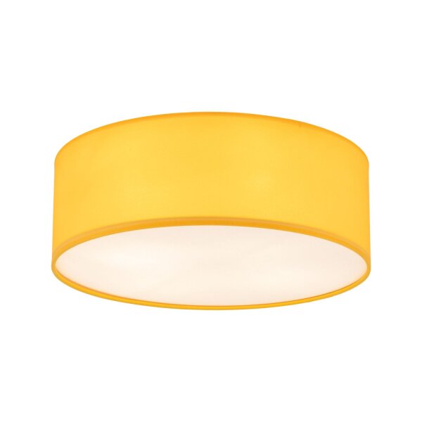 Lampe de plafond chambre denfant jaune ronde Ø 38 cm tissu 4x E27