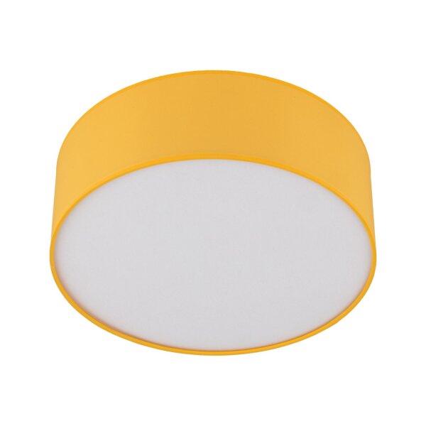 Lampe de plafond chambre denfant jaune ronde Ø 38 cm tissu 4x E27