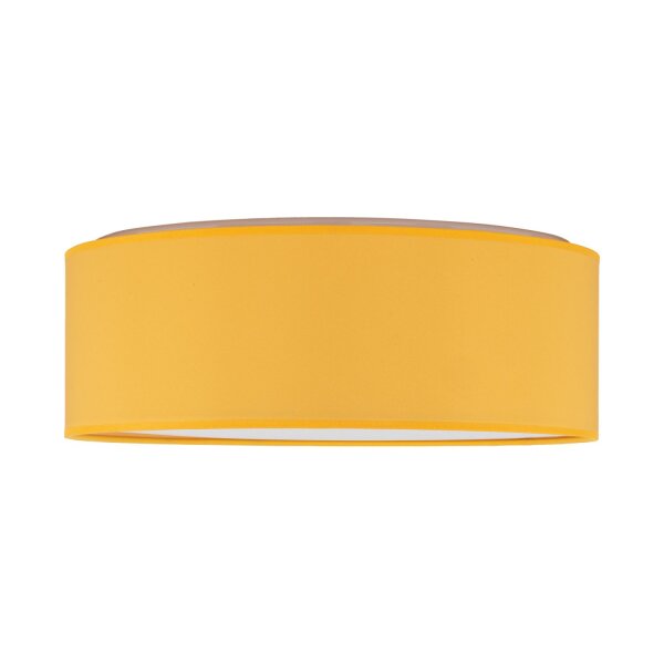 Lampe de plafond chambre denfant jaune ronde Ø 38 cm tissu 4x E27