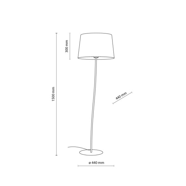Lampadaire Chambre denfant Orange E27 150 cm petit tissu métal