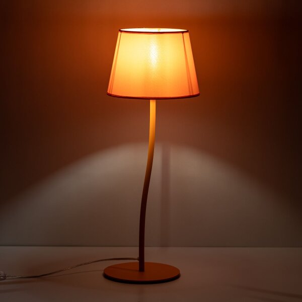 Lampe de chambre denfant Table Orange H : 37cm petit E27 métal tissu