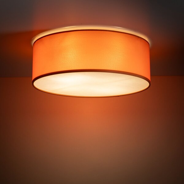 Lampe pour chambre denfant Tissu rond Ø 38 cm Orange 4x E27 Plafond