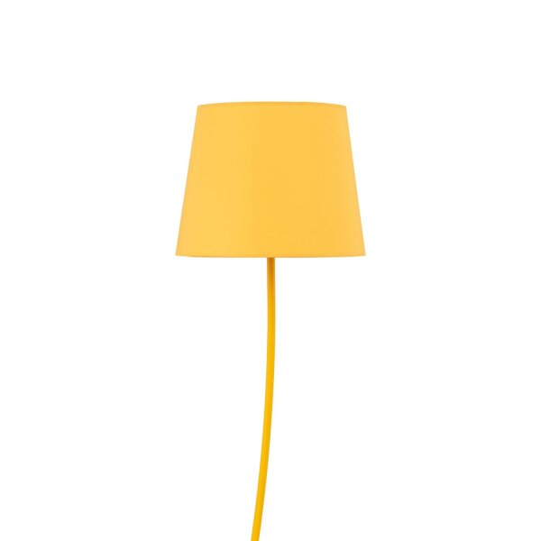 Lampe de chambre denfant jaune E27 150 cm petit tissu métal